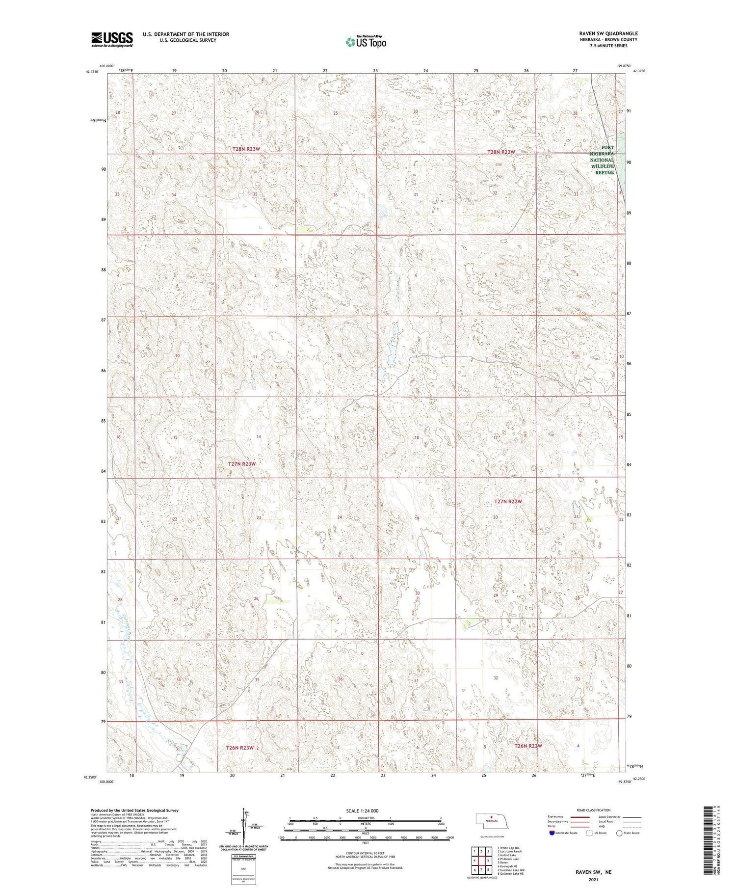 Raven SW Nebraska US Topo Map Image