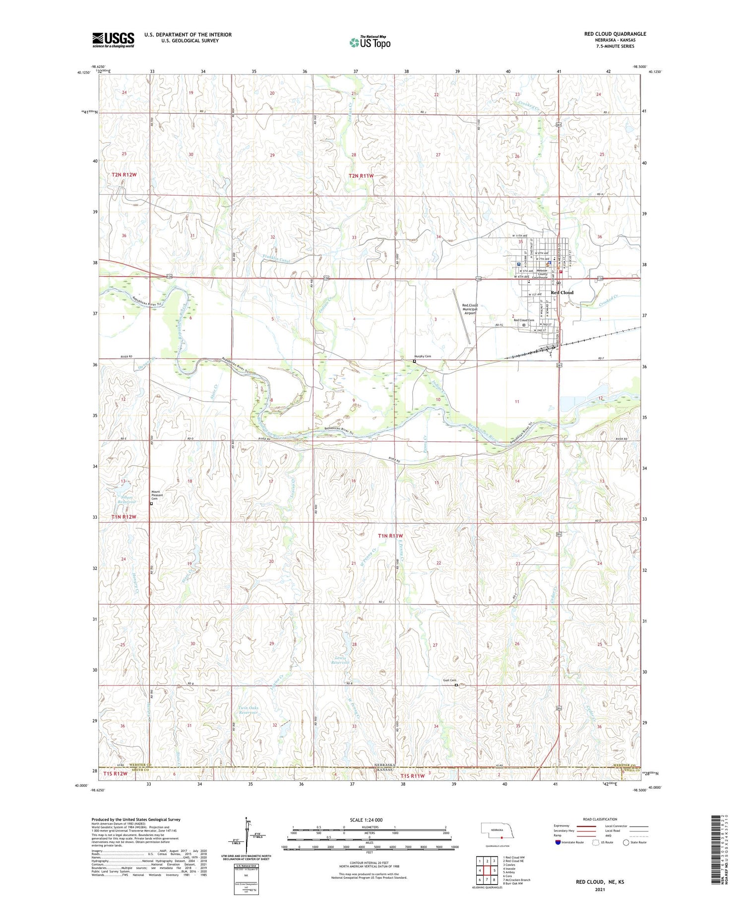 Red Cloud Nebraska US Topo Map Image