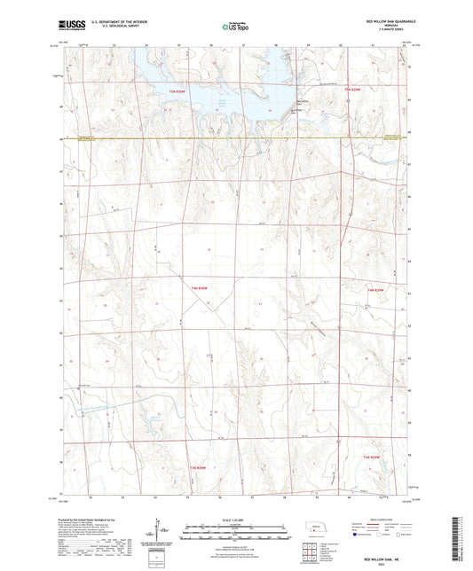 Red Willow Dam Nebraska US Topo Map Image