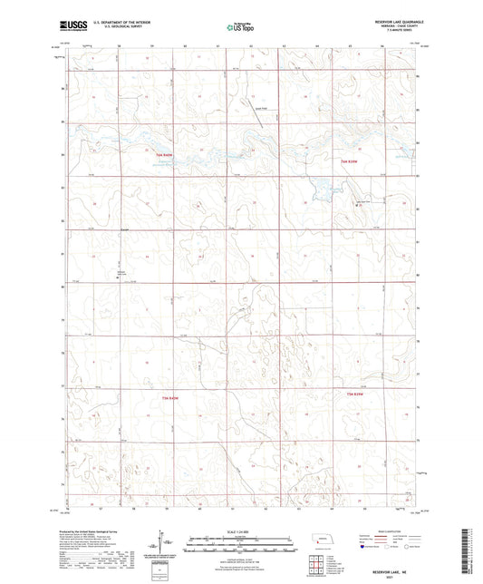 Reservoir Lake Nebraska US Topo Map Image