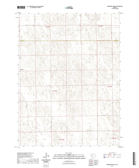 Reservoir Lake SE Nebraska US Topo Map Image