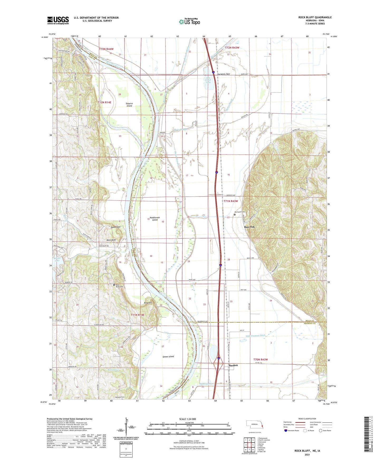 Rock Bluff Nebraska US Topo Map Image