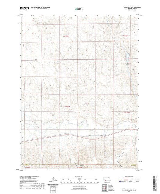 Rock Creek Lake Nebraska US Topo Map Image