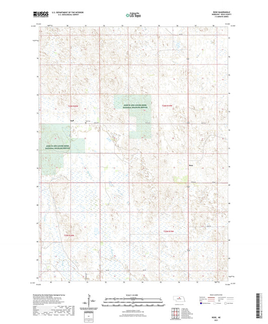 Rose Nebraska US Topo Map Image