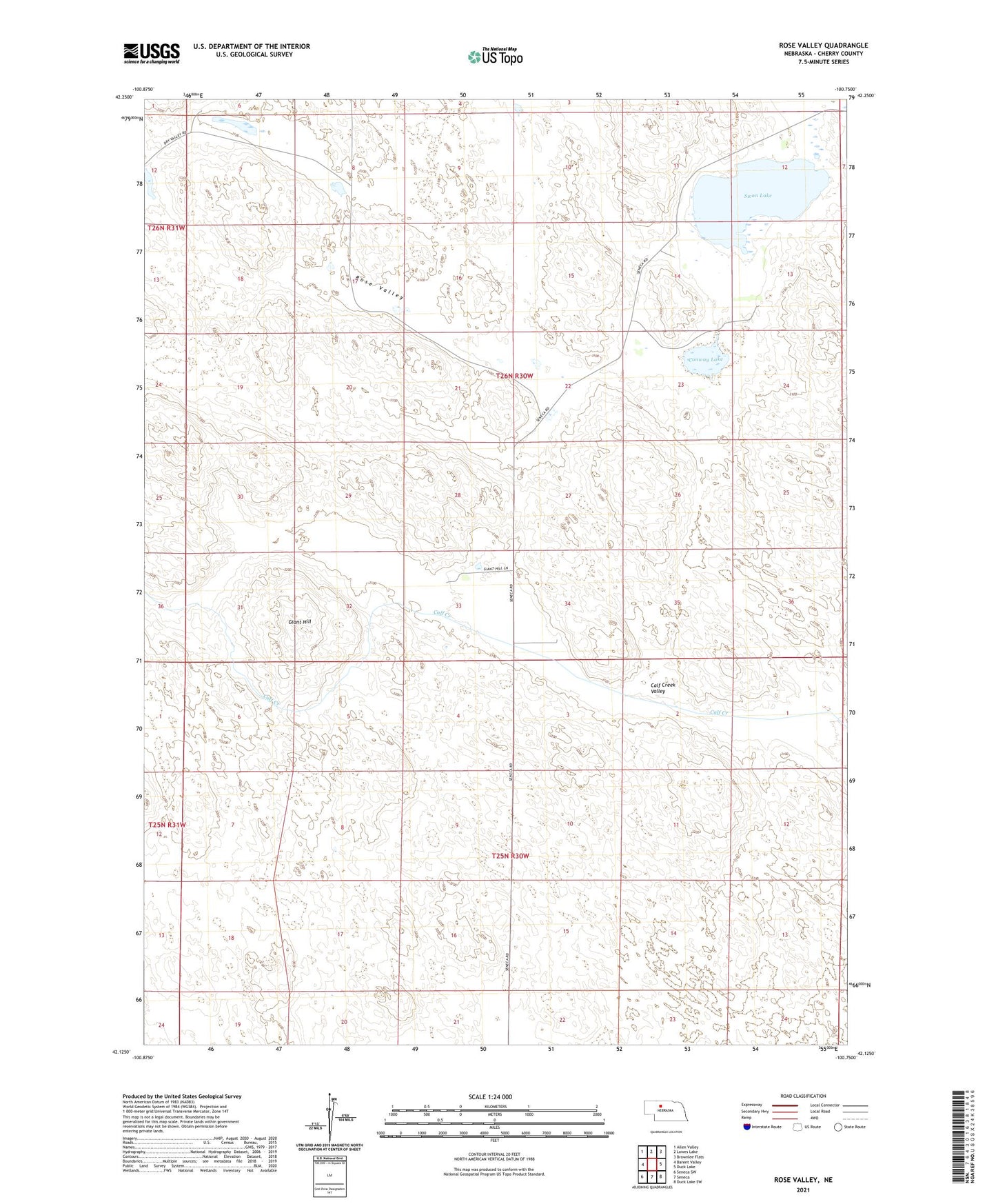 Rose Valley Nebraska US Topo Map Image