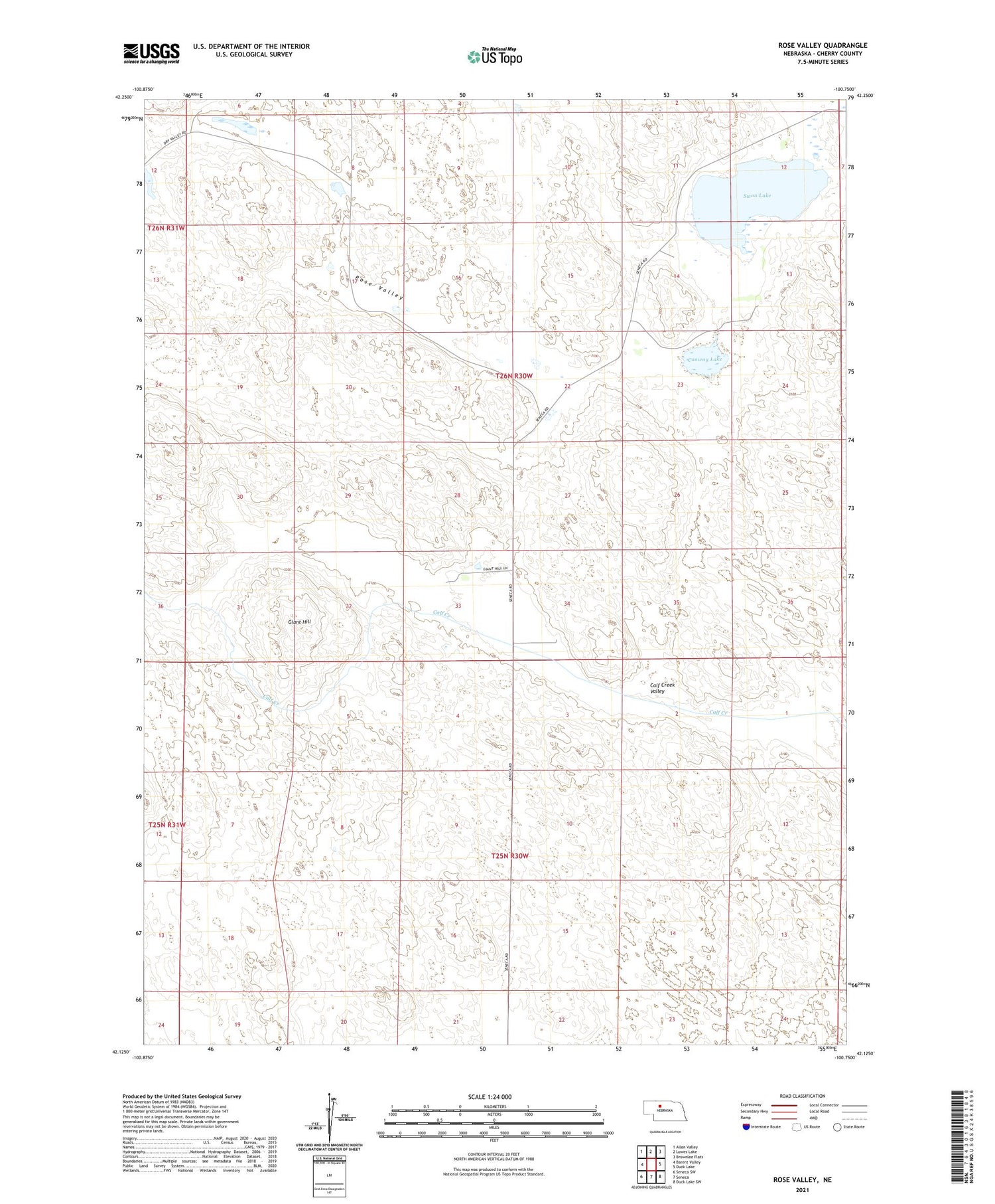 Rose Valley Nebraska US Topo Map Image