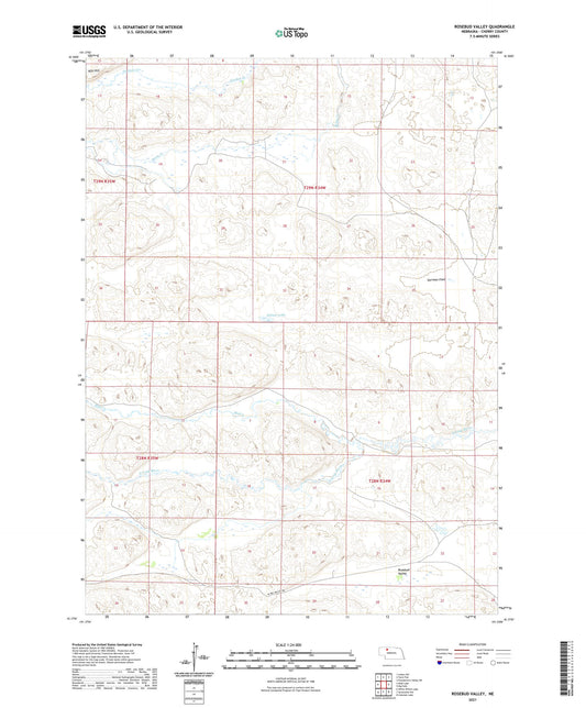 Rosebud Valley Nebraska US Topo Map Image