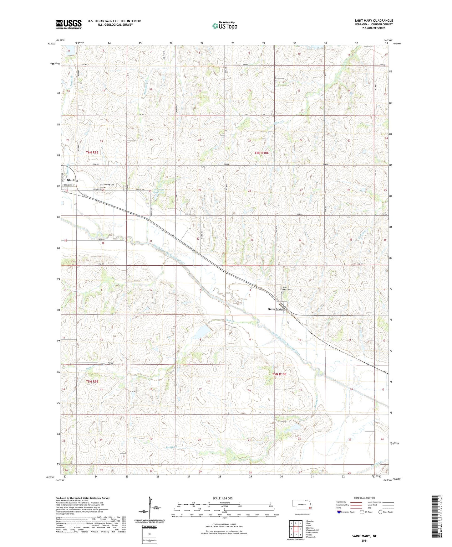 Saint Mary Nebraska US Topo Map Image