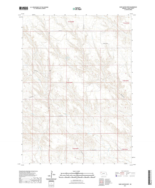 Sand Canyon West Nebraska US Topo Map Image