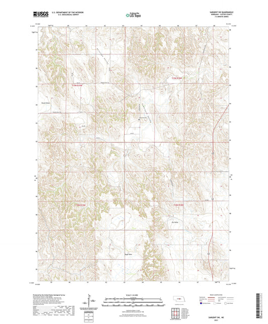 Sargent SW Nebraska US Topo Map Image