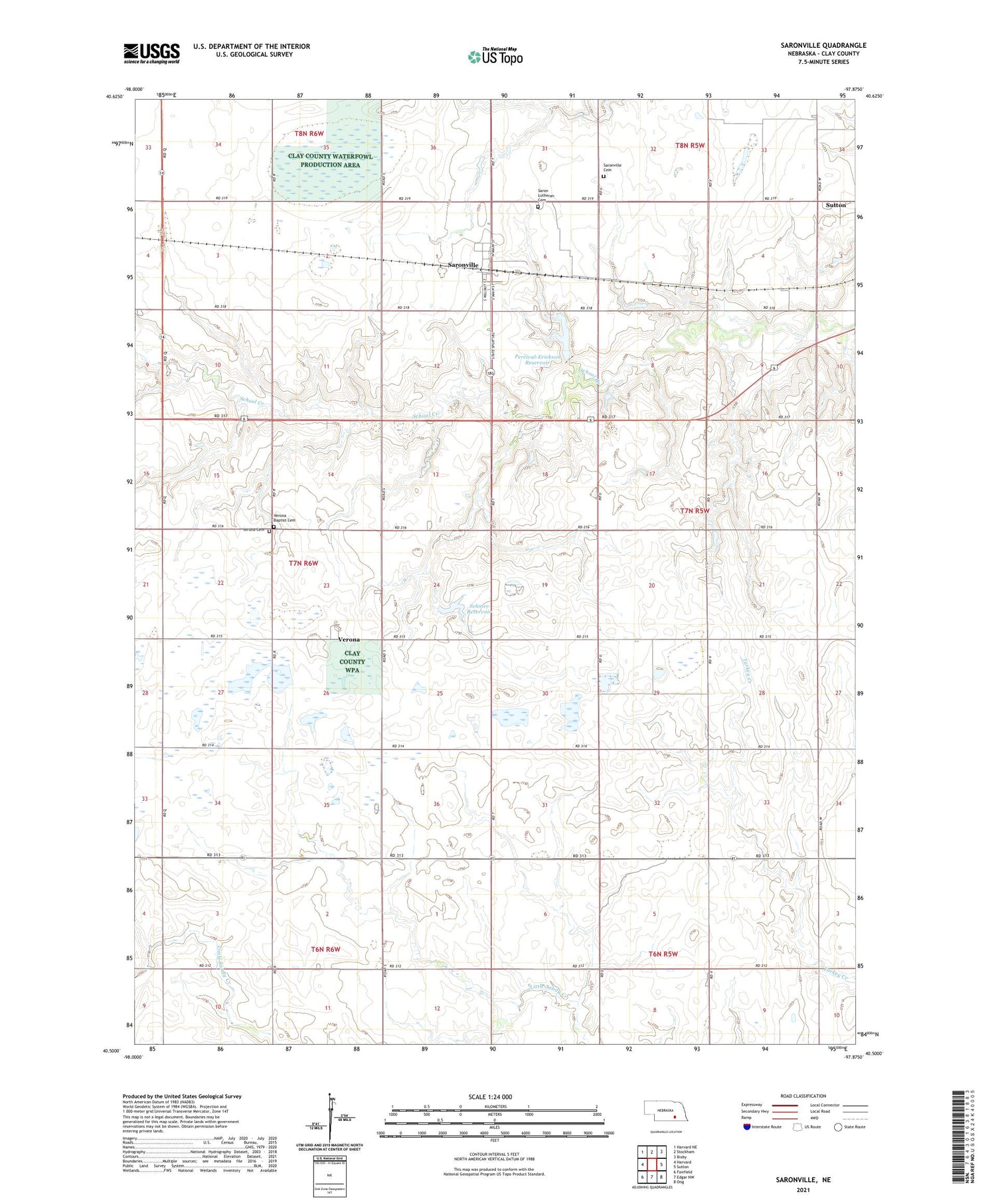 Saronville Nebraska US Topo Map Image