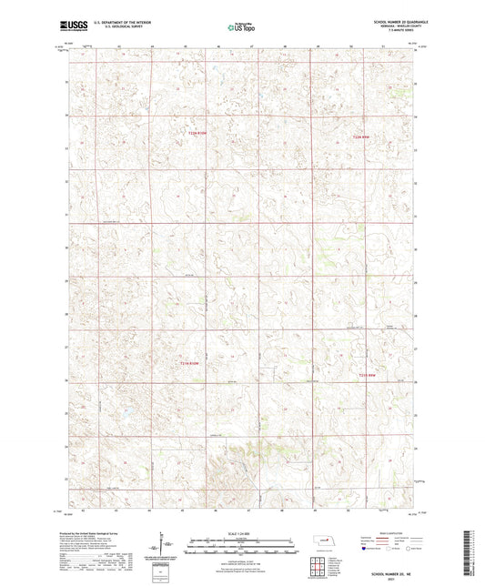School Number 20 Nebraska US Topo Map Image