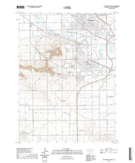 Scottsbluff South Nebraska US Topo Map Image
