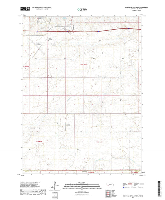 Sidney Municipal Airport Nebraska US Topo Map Image