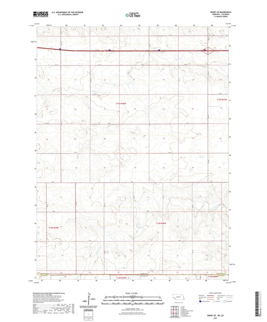 Sidney SE Nebraska US Topo Map Image