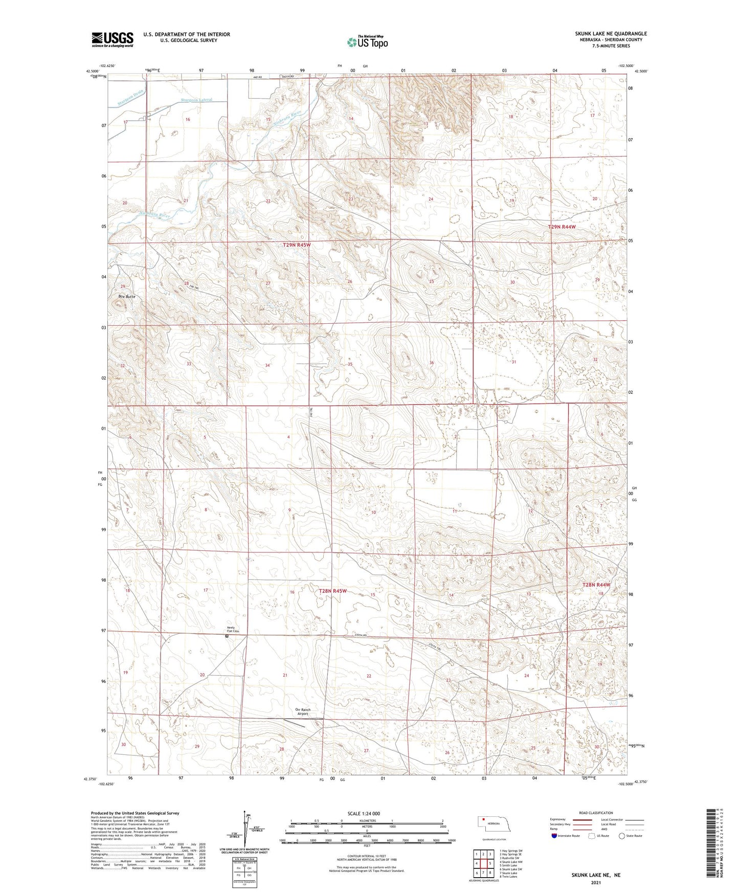 Skunk Lake NE Nebraska US Topo Map Image