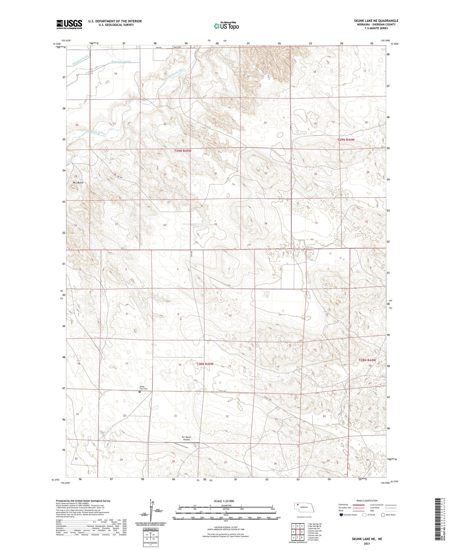 Skunk Lake NE Nebraska US Topo Map Image