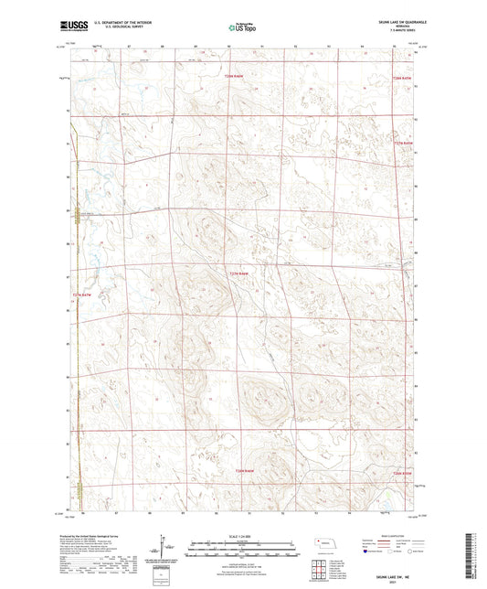 Skunk Lake SW Nebraska US Topo Map Image