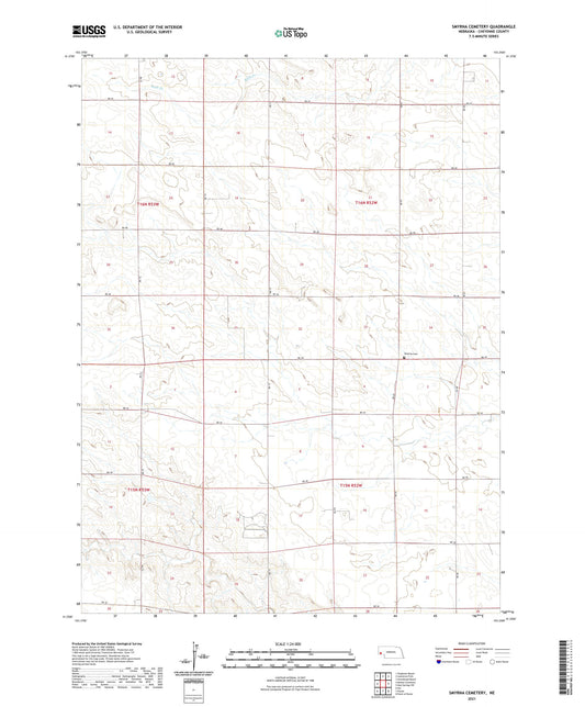 Smyrna Cemetery Nebraska US Topo Map Image