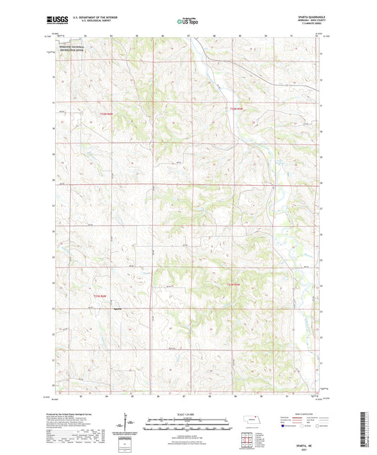 Sparta Nebraska US Topo Map Image