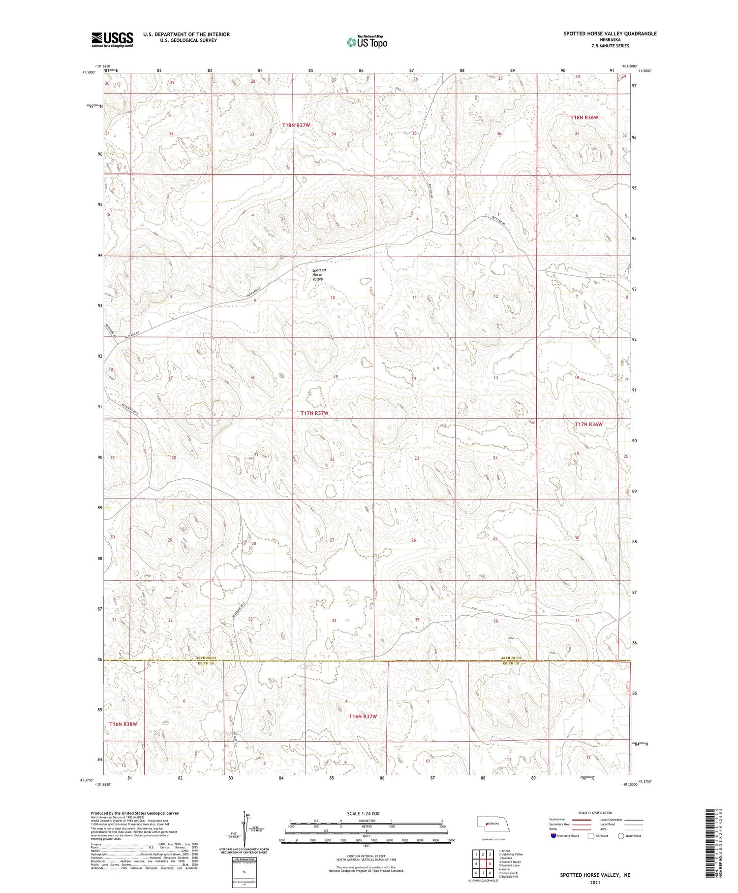 Spotted Horse Valley Nebraska US Topo Map Image