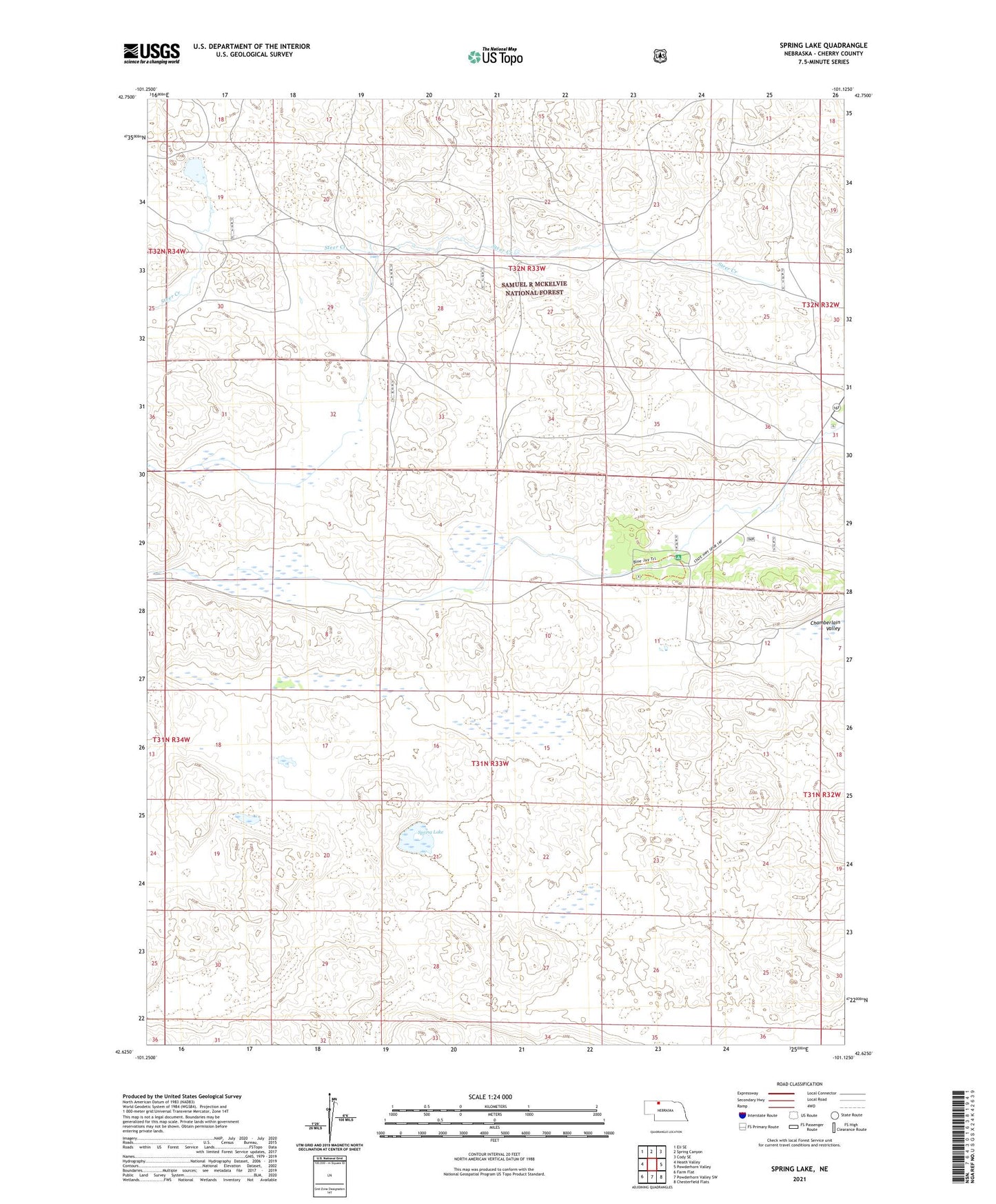 Spring Lake Nebraska US Topo Map Image