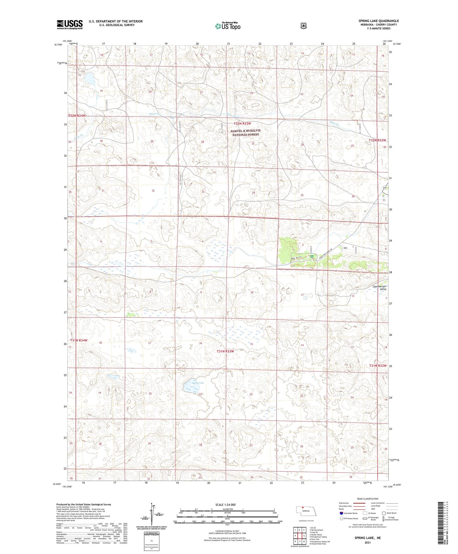 Spring Lake Nebraska US Topo Map Image