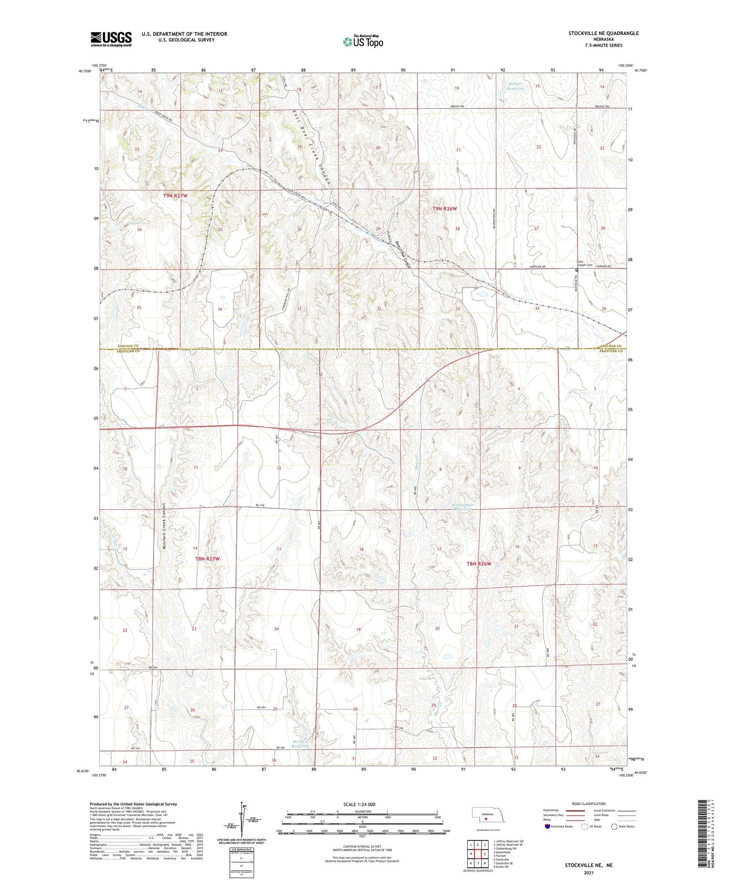 Stockville NE Nebraska US Topo Map Image