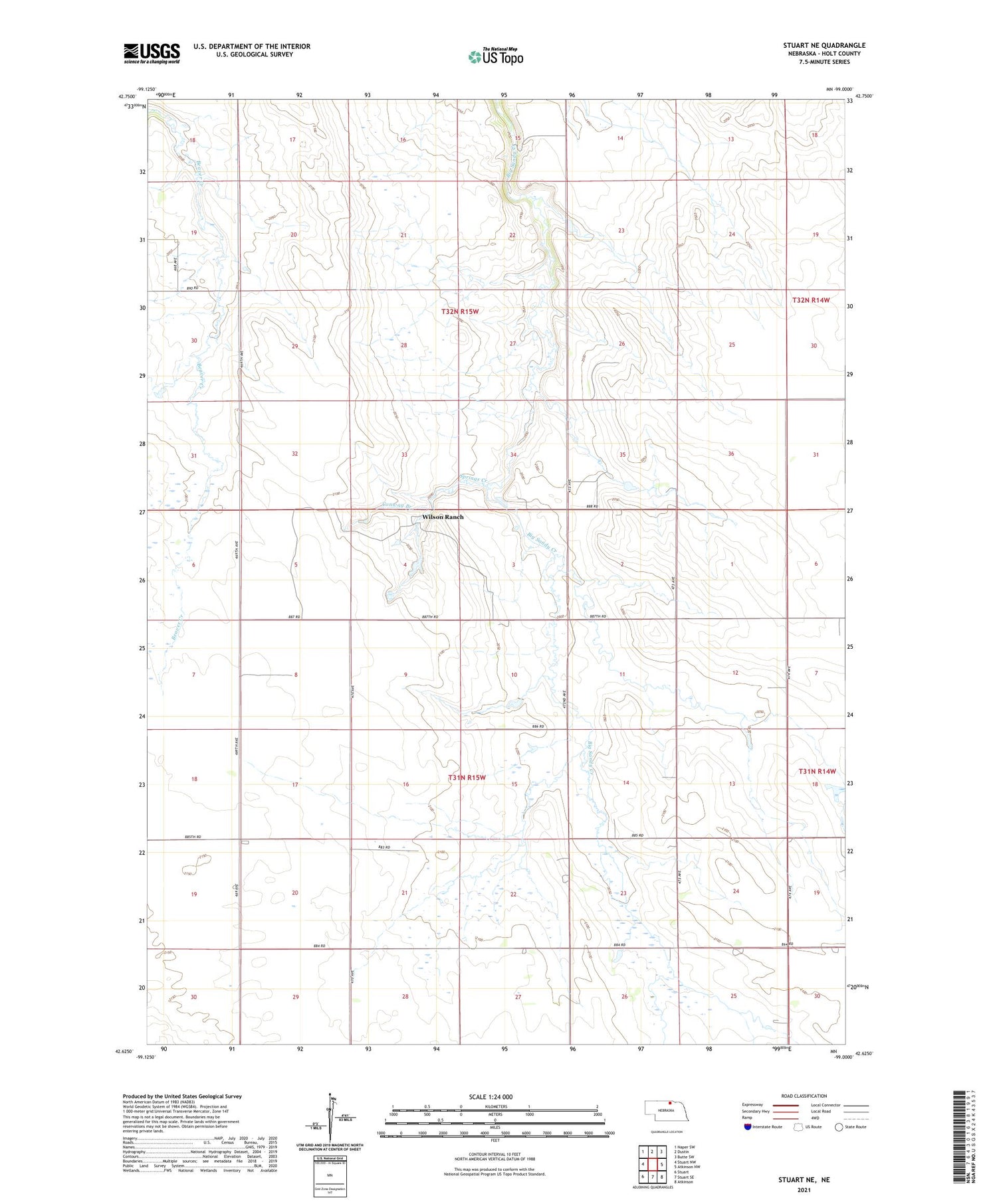 Stuart NE Nebraska US Topo Map Image
