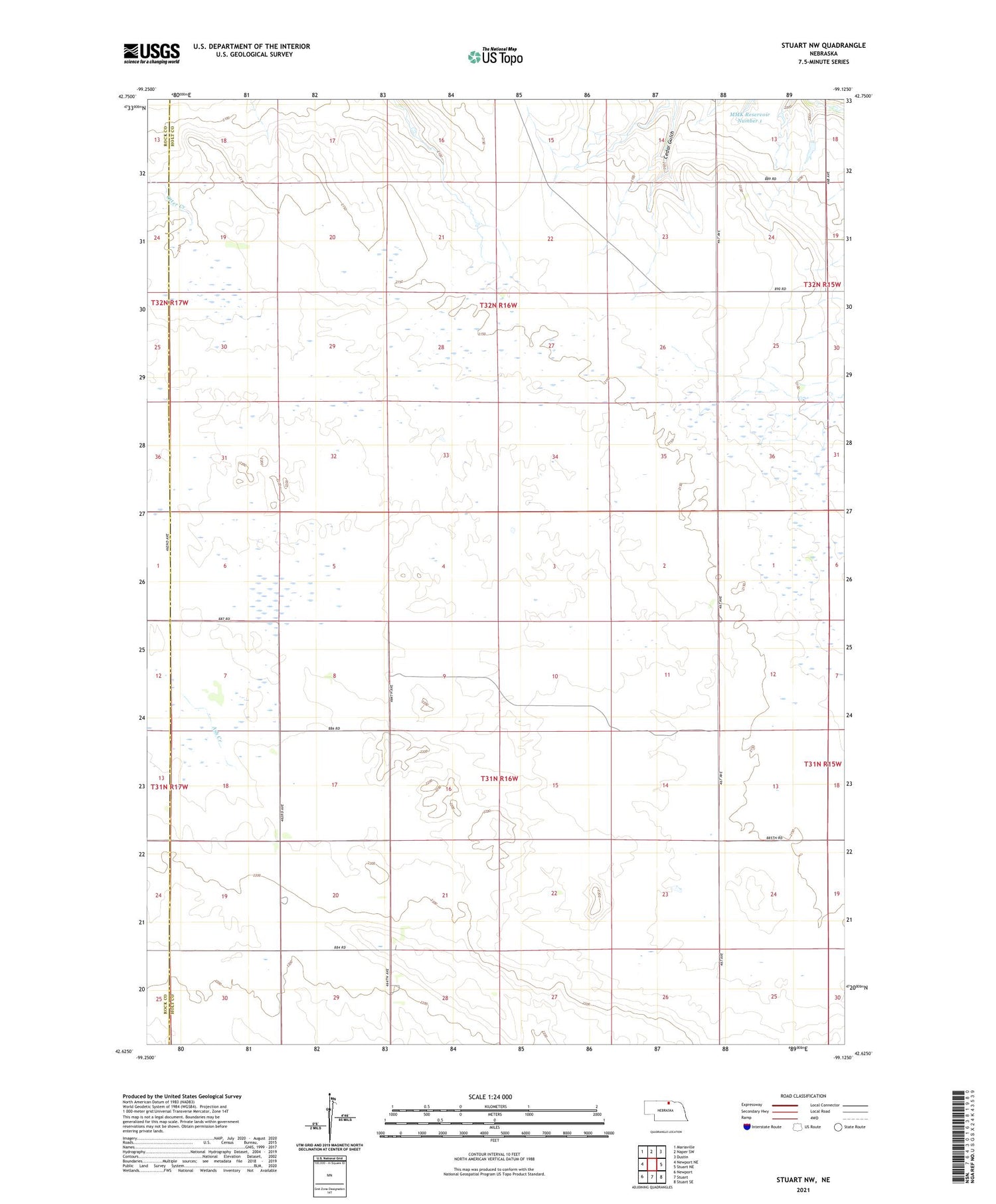 Stuart NW Nebraska US Topo Map Image