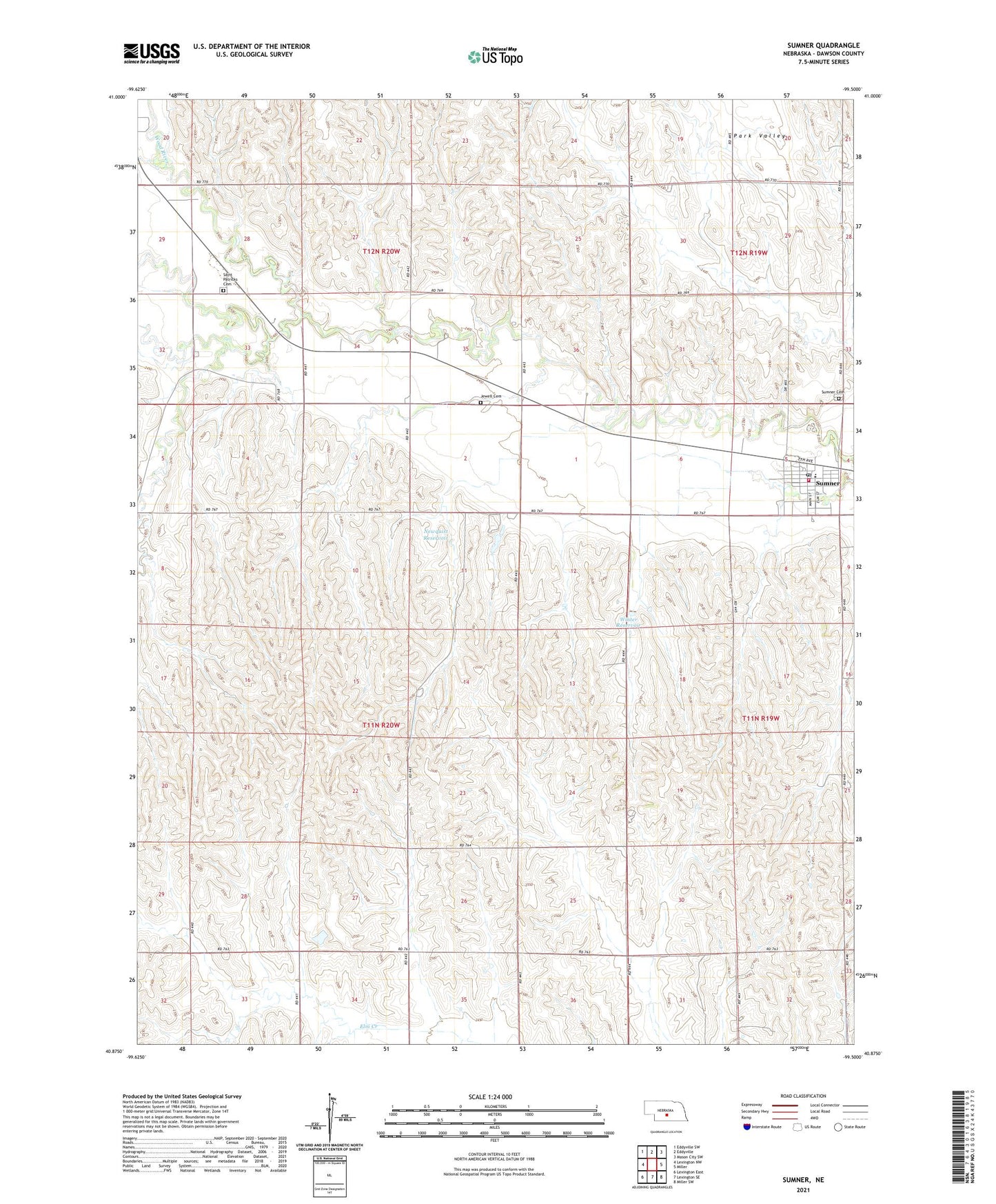 Sumner Nebraska US Topo Map Image