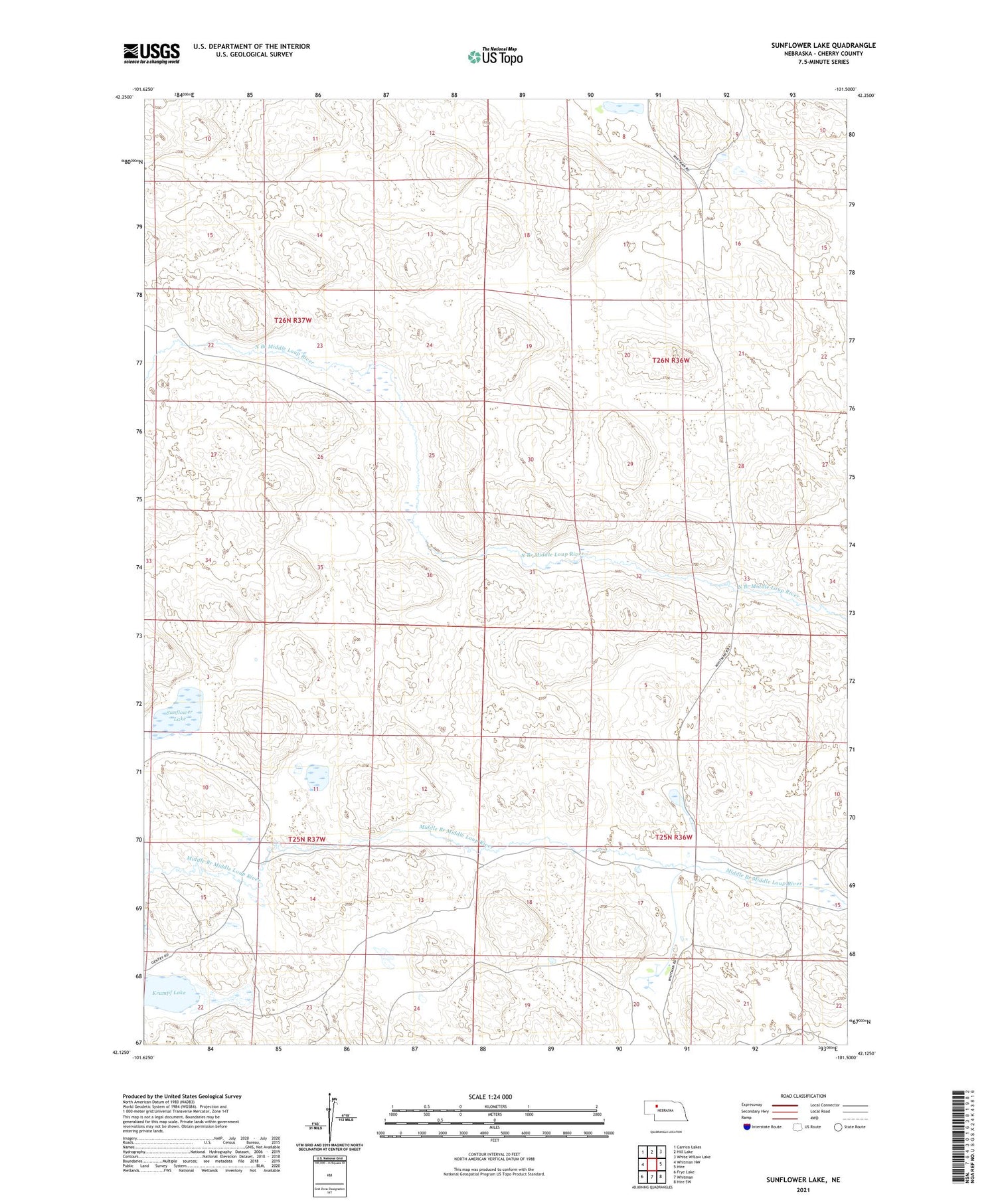 Sunflower Lake Nebraska US Topo Map Image