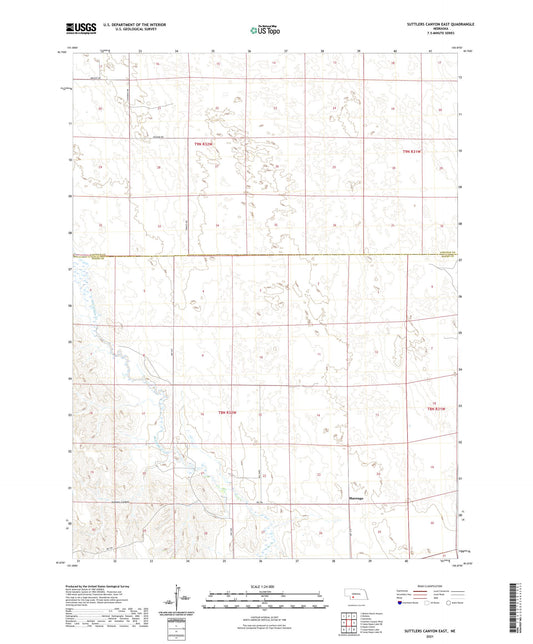 Suttlers Canyon East Nebraska US Topo Map Image