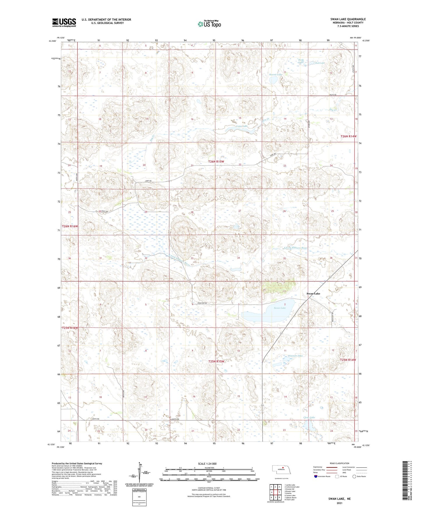 Swan Lake Nebraska US Topo Map Image