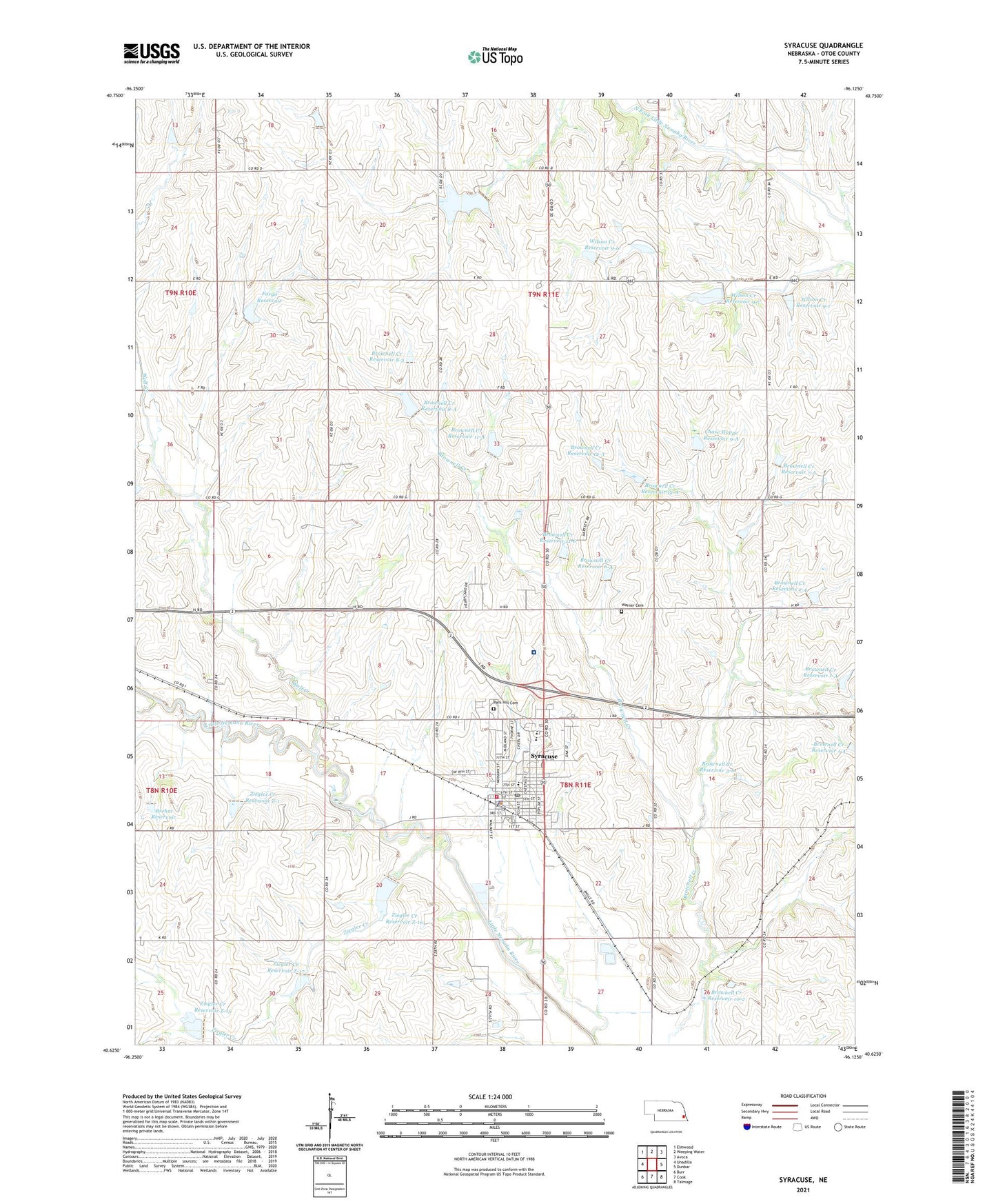Syracuse Nebraska US Topo Map Image