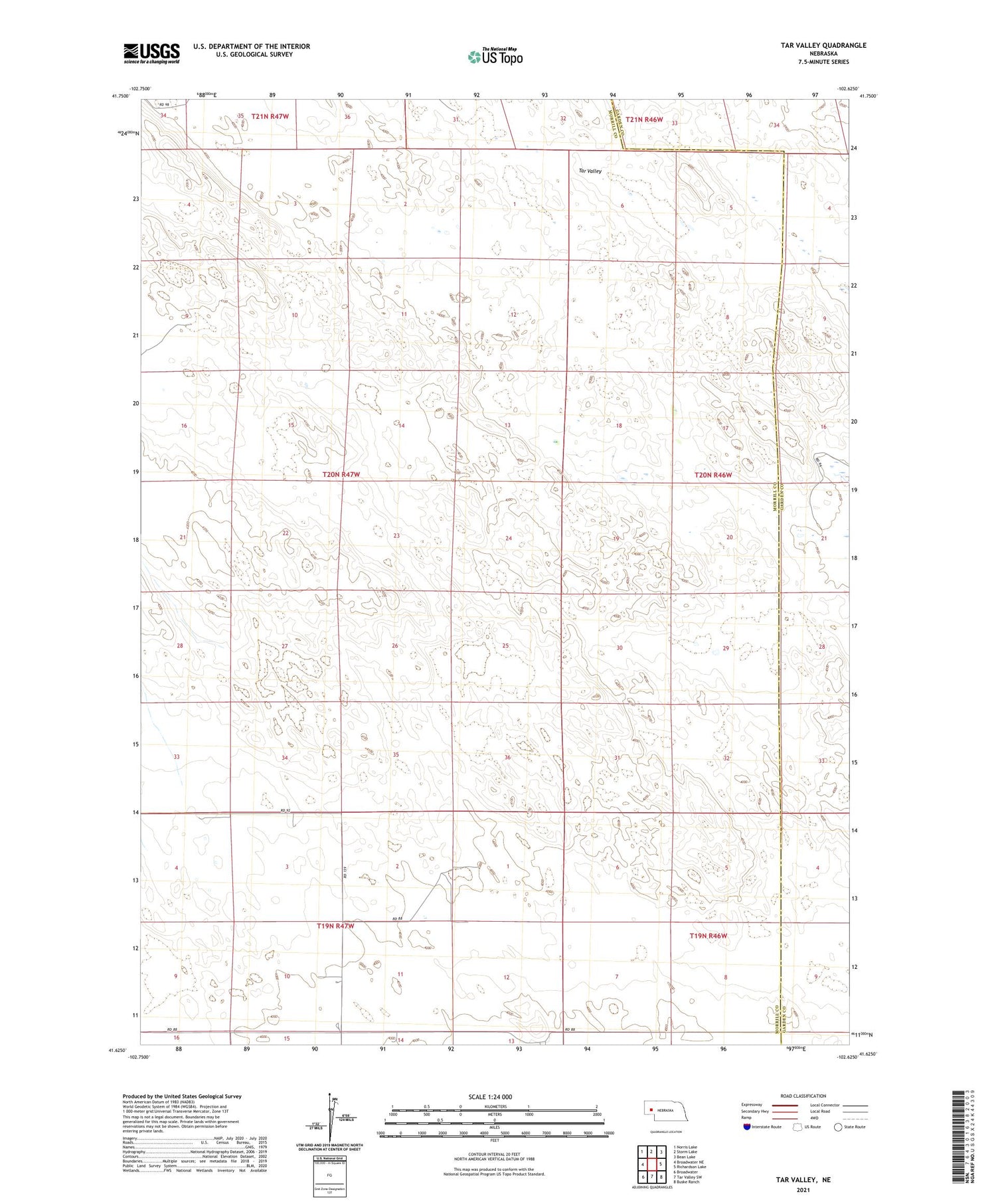 Tar Valley Nebraska US Topo Map Image