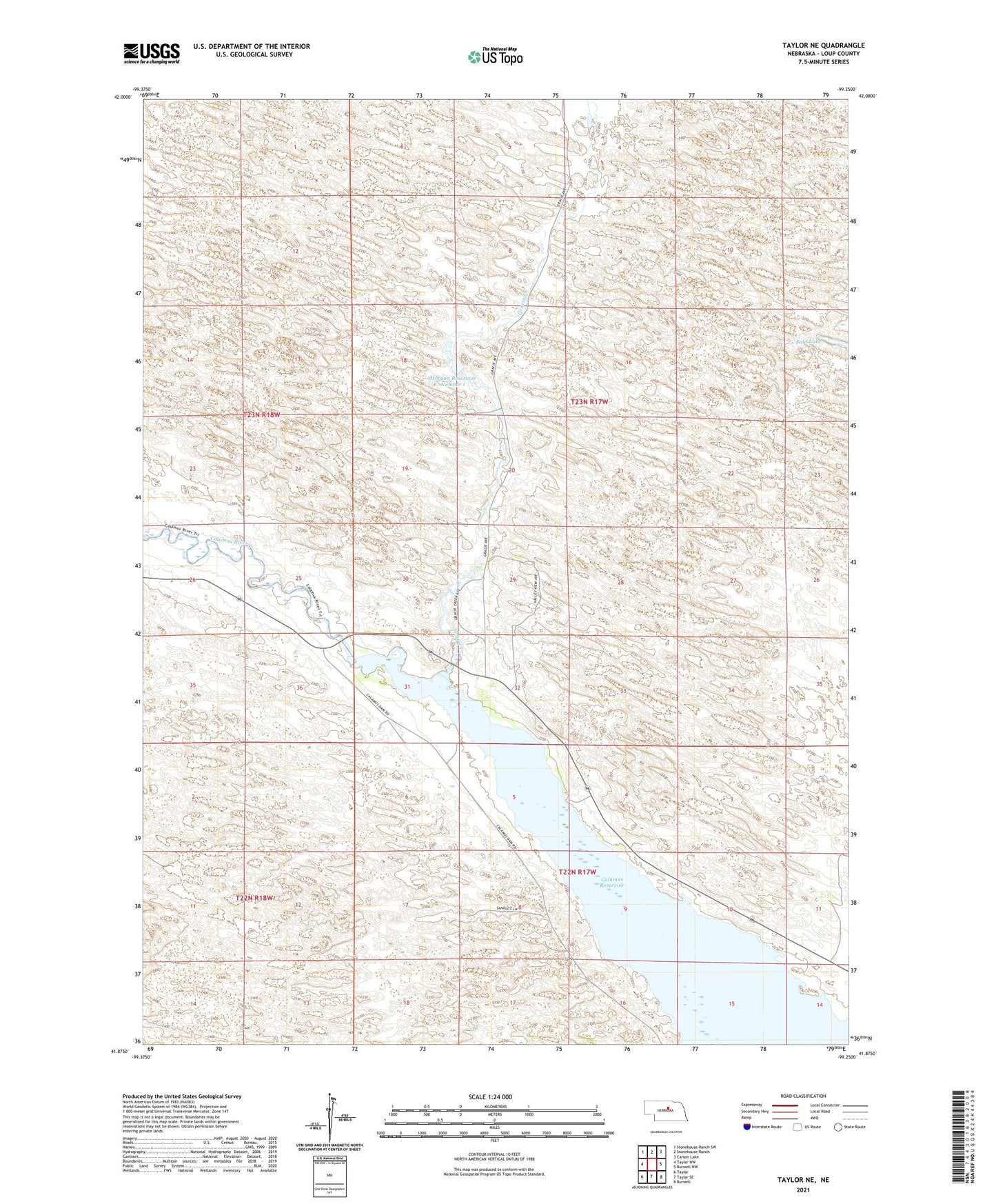 Taylor NE Nebraska US Topo Map Image