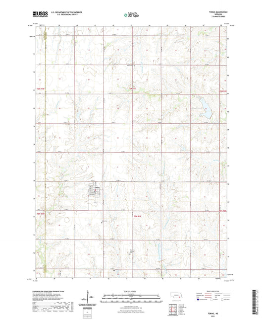 Tobias Nebraska US Topo Map Image