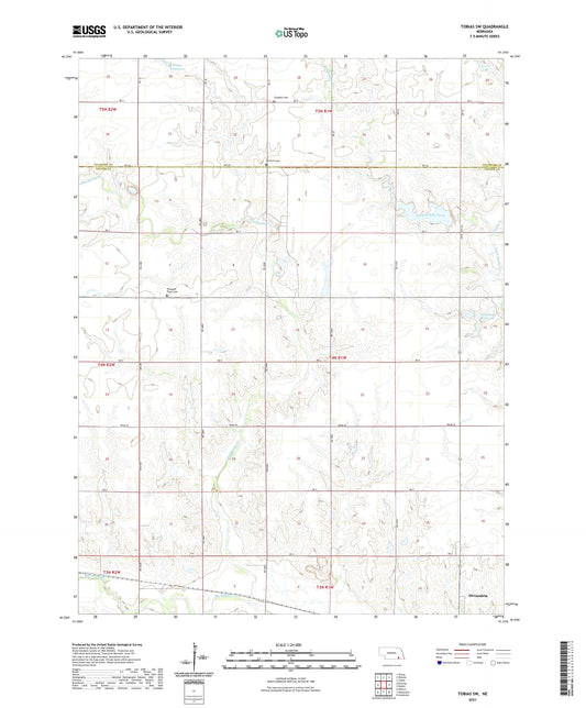 Tobias SW Nebraska US Topo Map Image