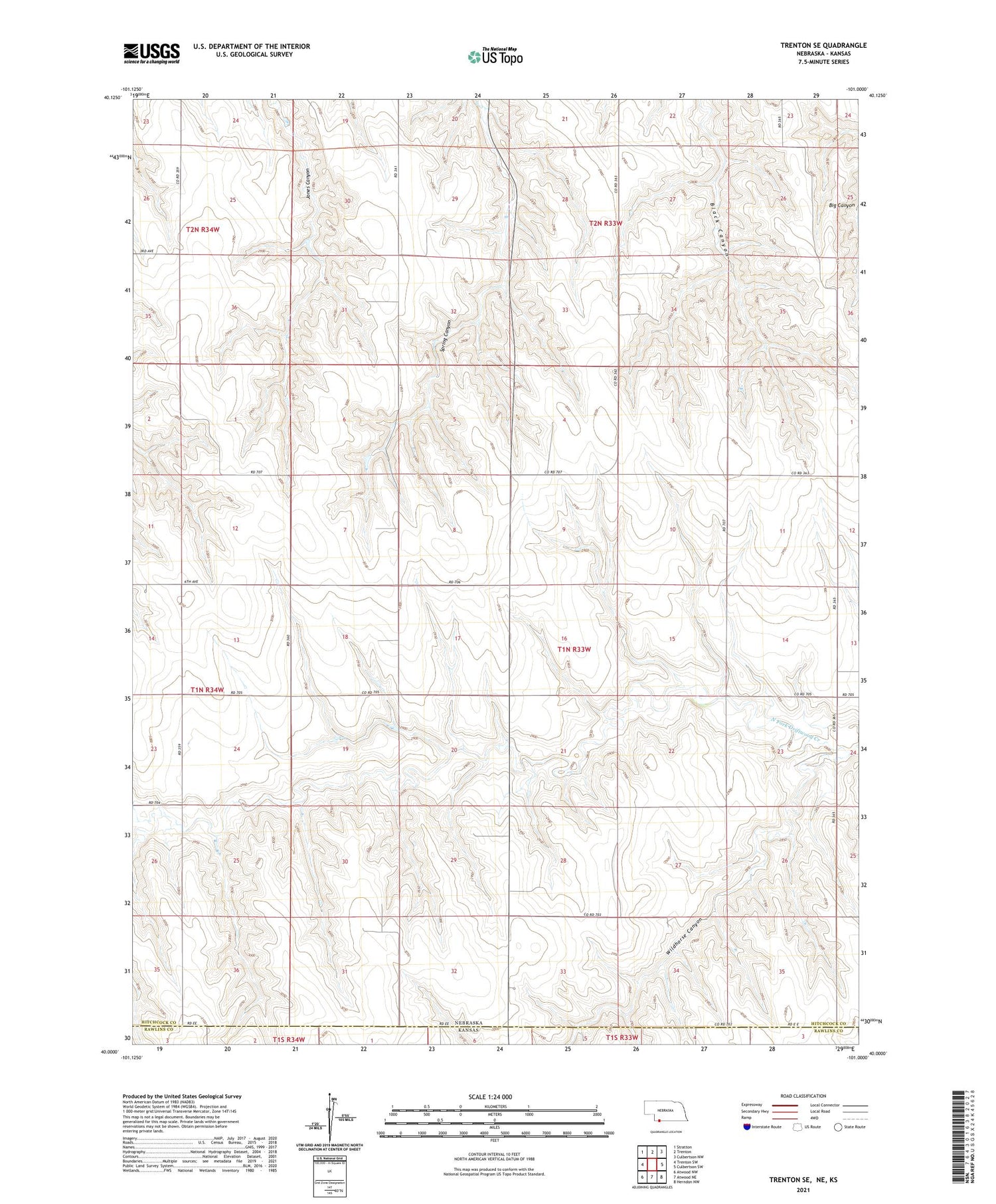 Trenton SE Nebraska US Topo Map Image