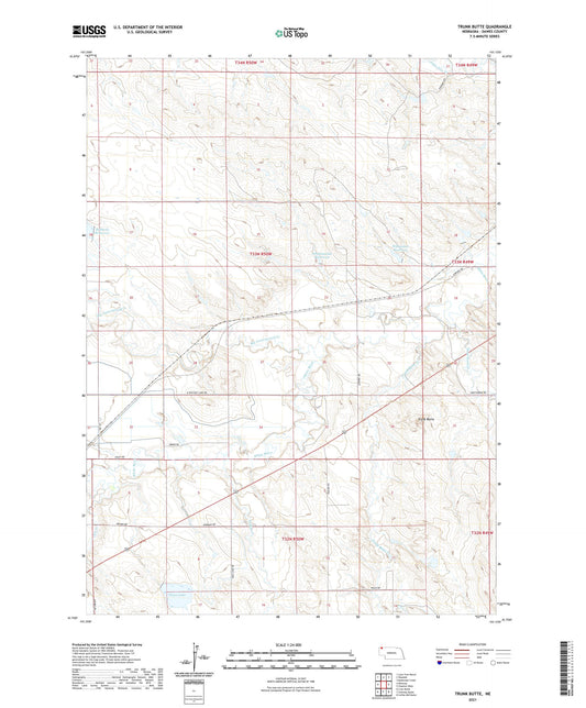 Trunk Butte Nebraska US Topo Map Image