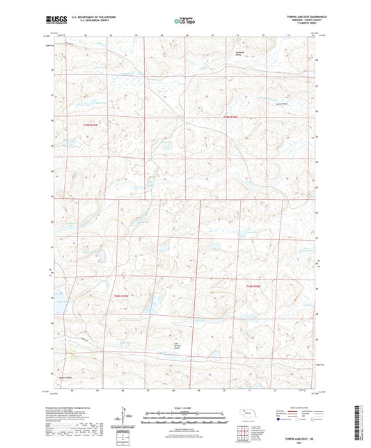 Turpin Lake East Nebraska US Topo Map Image