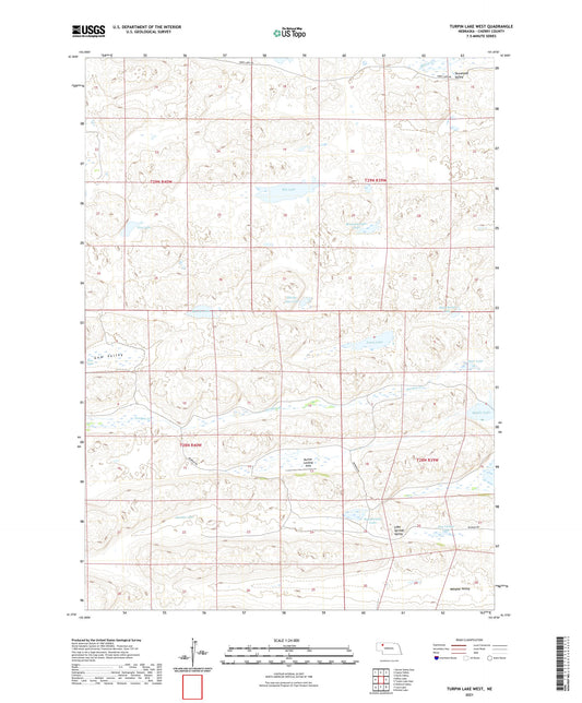 Turpin Lake West Nebraska US Topo Map Image