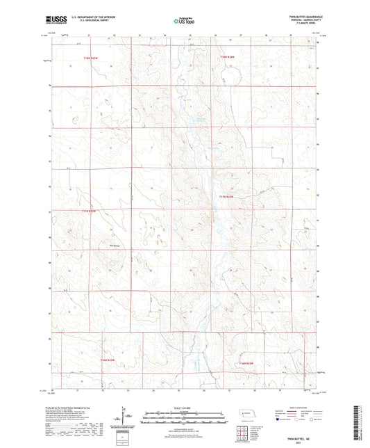 Twin Buttes Nebraska US Topo Map Image