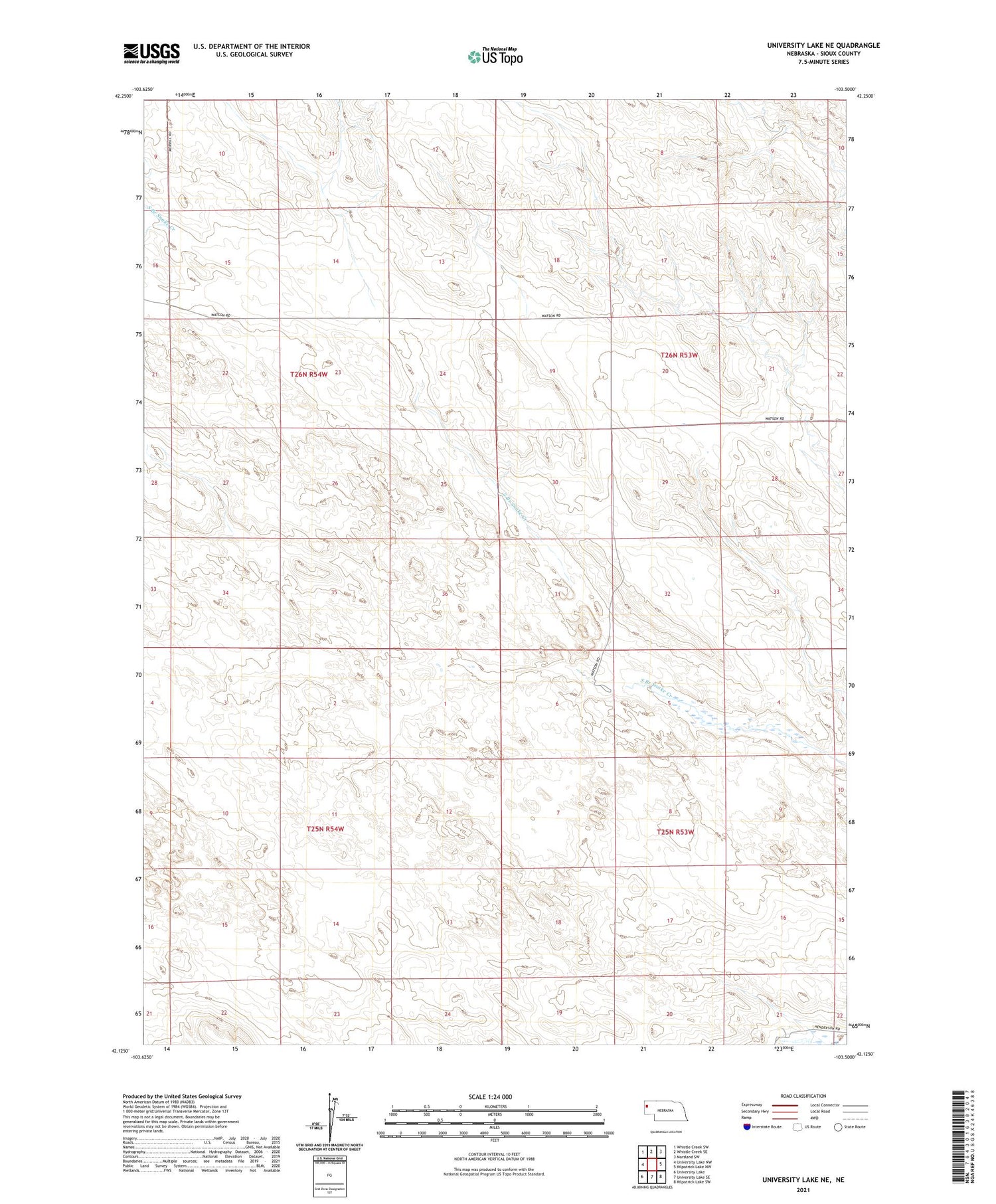 University Lake NE Nebraska US Topo Map Image