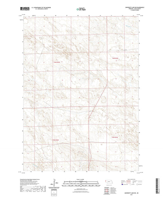 University Lake NW Nebraska US Topo Map Image