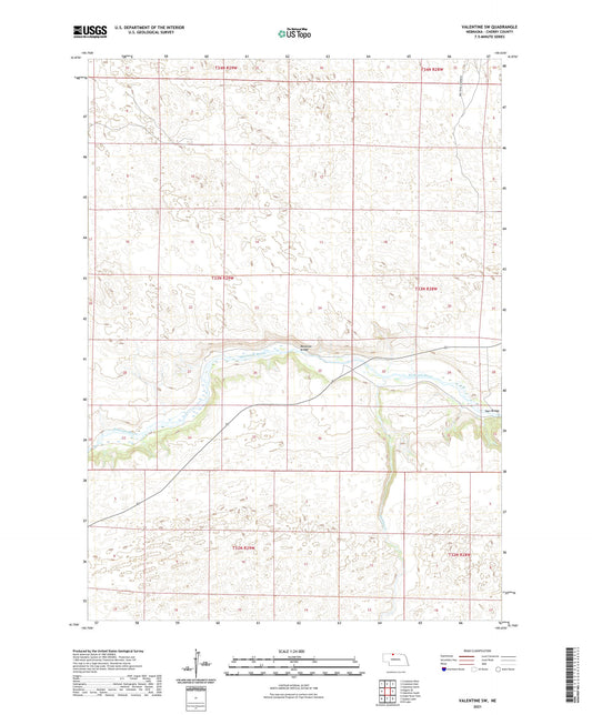 Valentine SW Nebraska US Topo Map Image