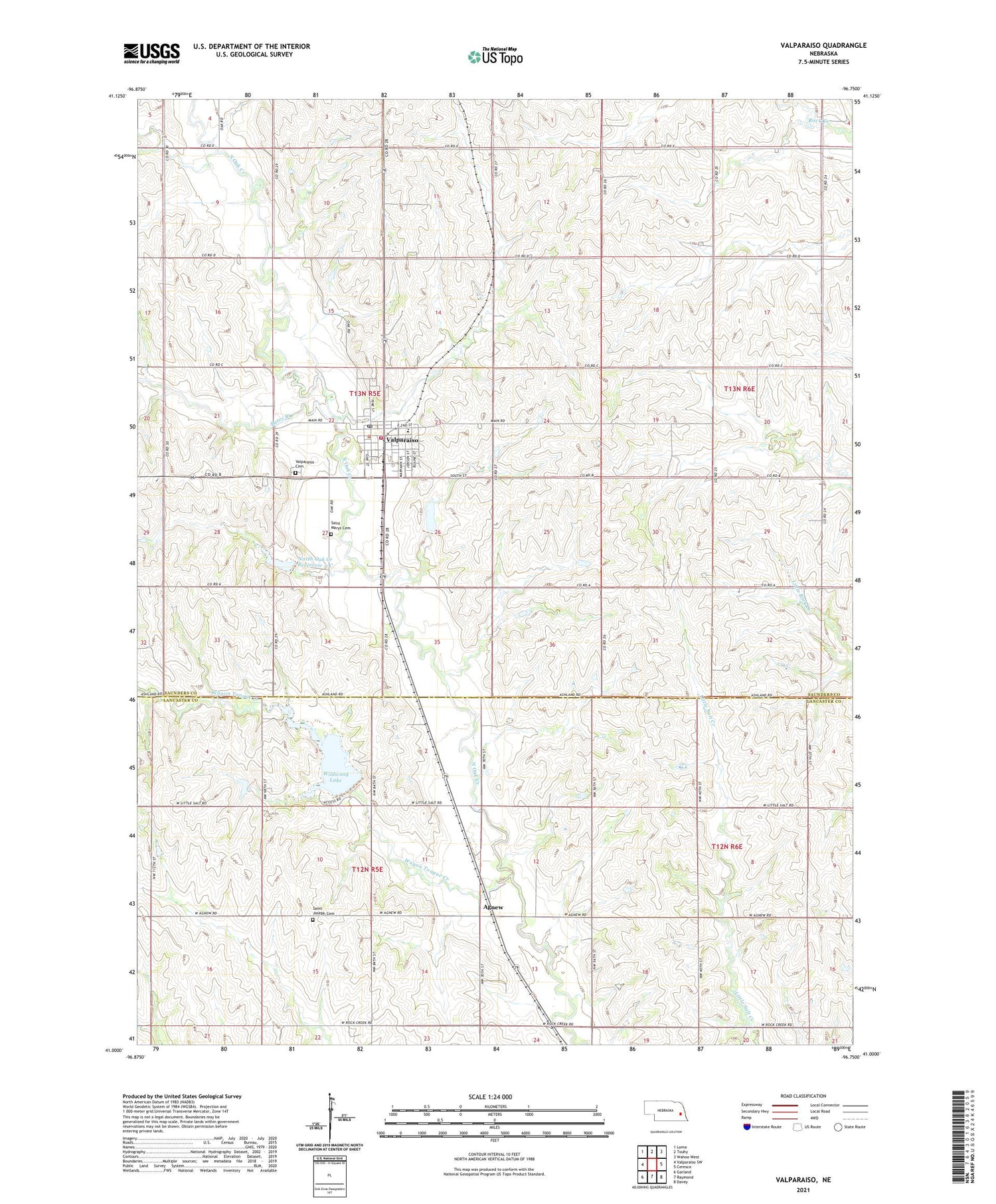 Valparaiso Nebraska US Topo Map Image