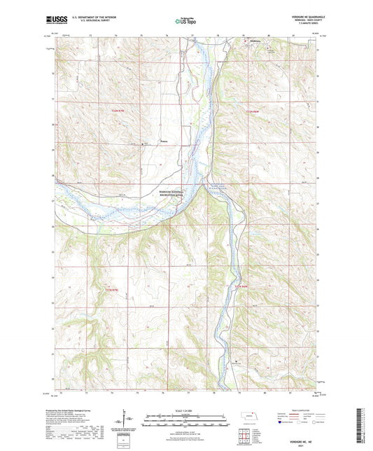 Verdigre NE Nebraska US Topo Map Image