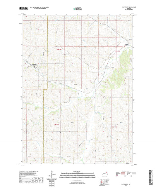 Waterbury Nebraska US Topo Map Image